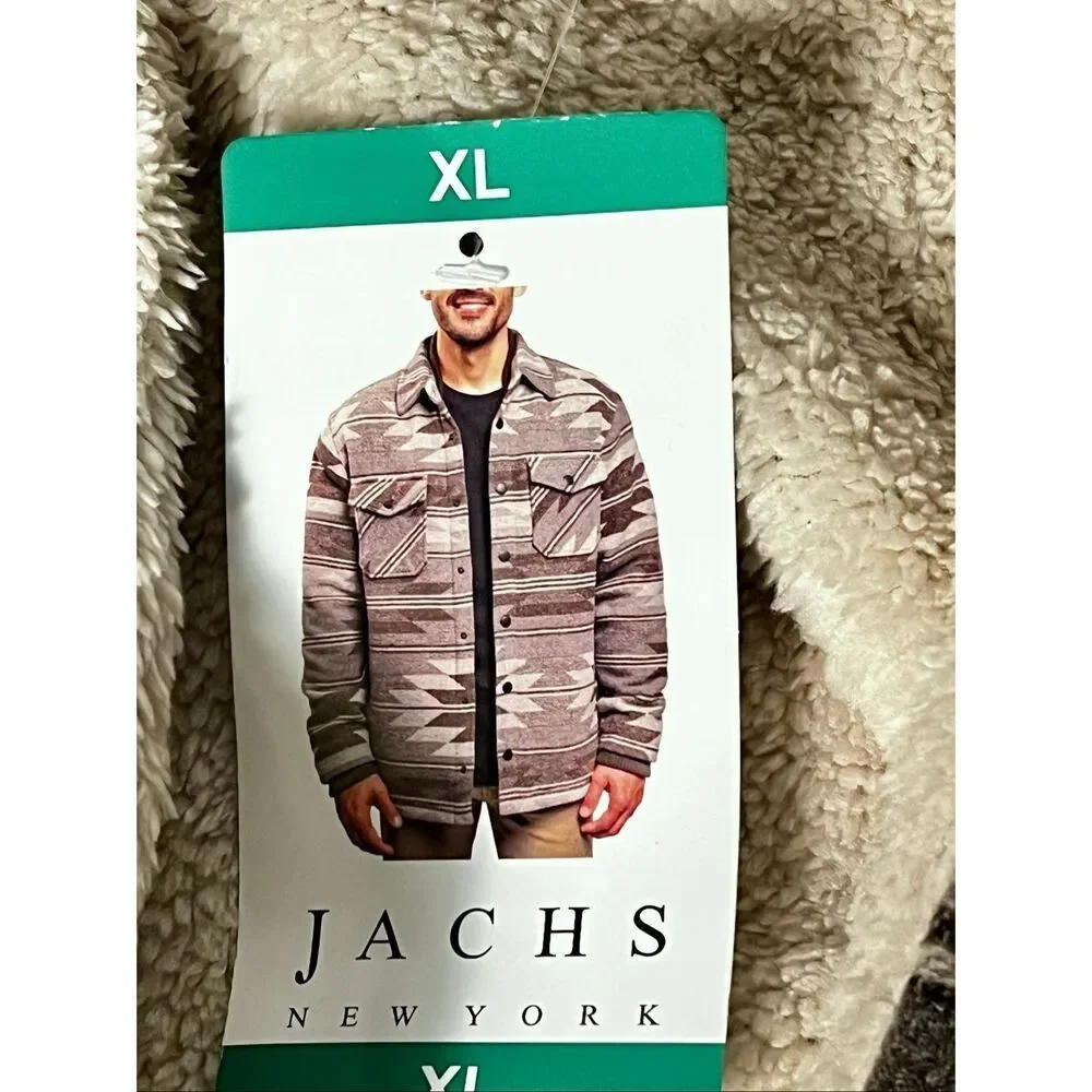 NWT JACHS New York Men's Aztec Sherpa-Lined Shirt Jacket Size XL